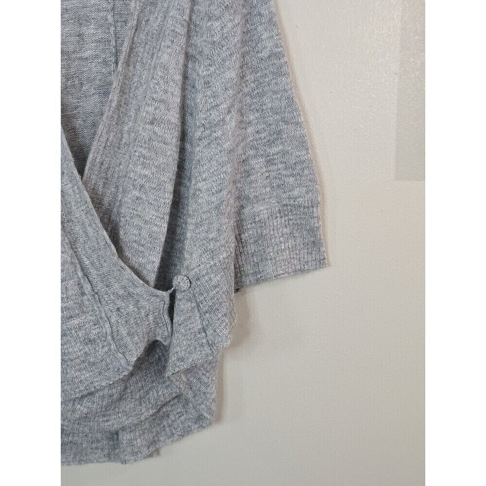 Anthropologie Knit & Knotted Alpaca Wool Blend Wrap Cardigan Gray Womens M - Picture 5 of 16